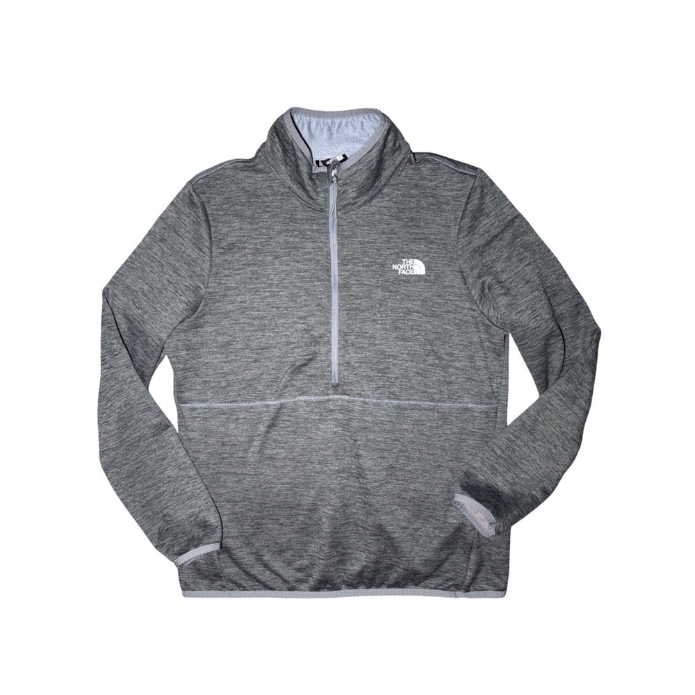 The North Face Quarter Zip Fleece Pullover Sweater Womens Large Gray Heathered